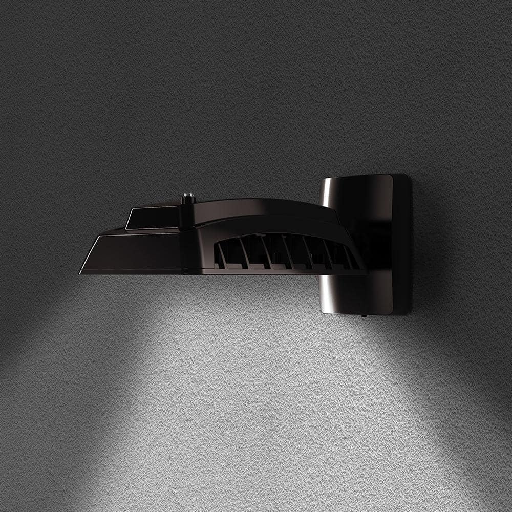250W Equivalent Integrated LED Bronze Outdoor Commercial Wall Mount Area Light, 8500 Lumens, 4000K, Dusk-to-Dawn - Hercitys