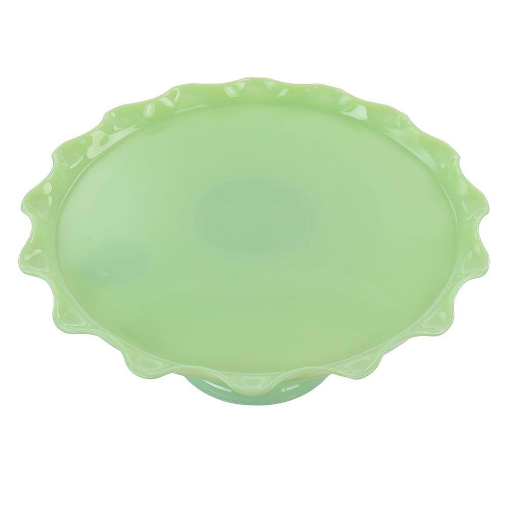 1-Tier Jade Green Jadeite Glass Cake Stand - Hercitys