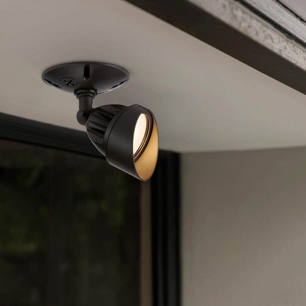 13-Watt – 55W Incandescent Equivalence – 800 Lumens, 220-Degree Brown 1 Head Outdoor Integrated LED Flood Light (2-Pack) - Hercitys