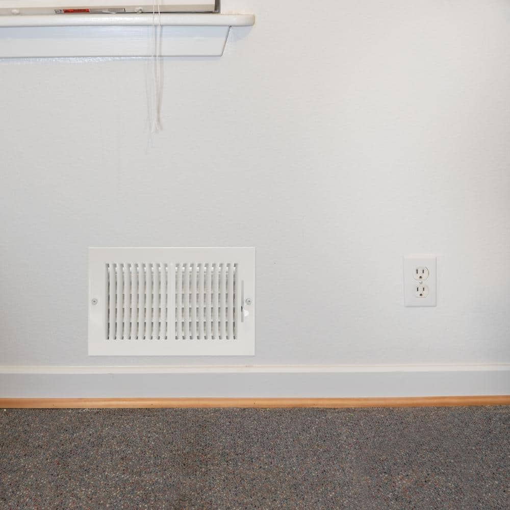 10 in. x 6 in. 2-Way Steel Wall/Ceiling Register , White - Hercitys