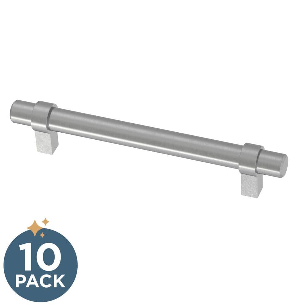 10-Pack Simple Wrapped Bar 5-1/16 in. (128 mm) Classic Cabinet Drawer Pulls in Stainless Steel - Hercitys