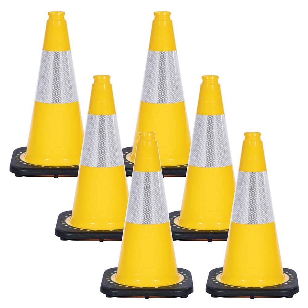 18 in. Yellow Reflective Traffic Cones - Hercitys