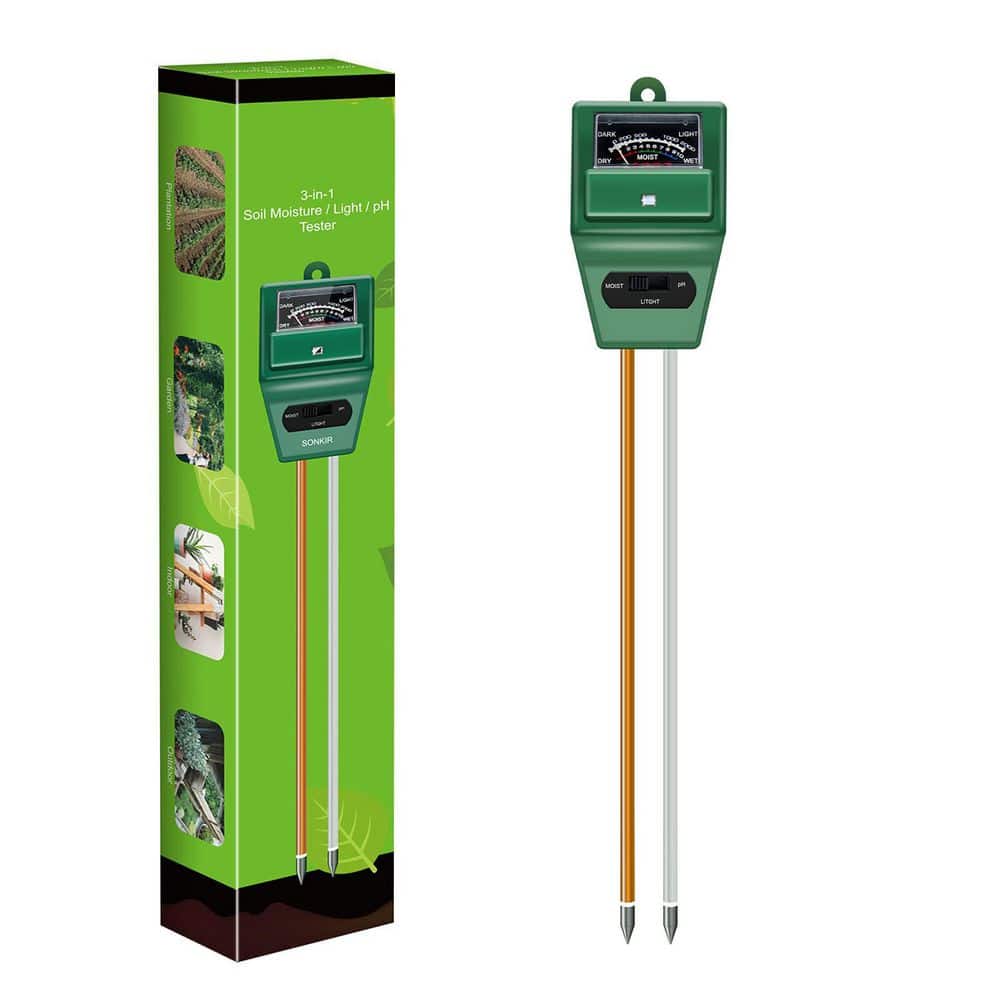 3 in 1 Portable Outdoor Soil Moisture/Light/pH Tester Gardening Tool Kits for Plant Care, Green - Hercitys