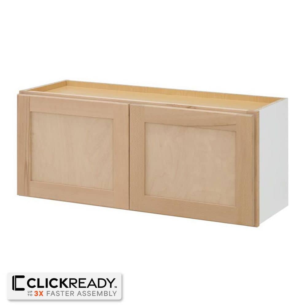 36 in. W x 12 in. D x 15 in. H Ready to Assemble Wall Bridge Kitchen Cabinet in Unfinished with CLICKREADY Technology - Hercitys