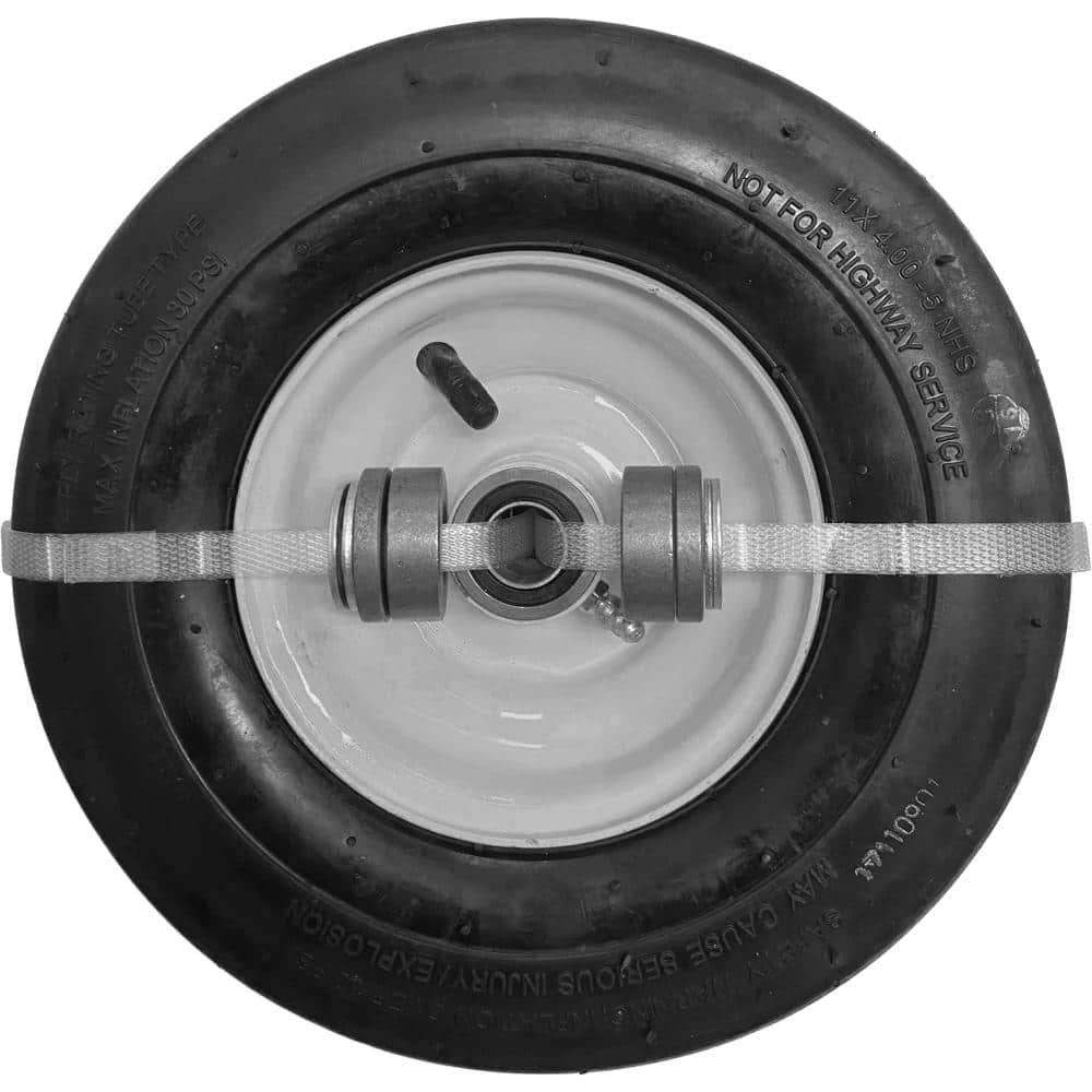 11 x 4.00-5 2PR Universal Smooth Pneumatic Tube Tire Assembly (3/4 in. and 5/8 in.) - Hercitys