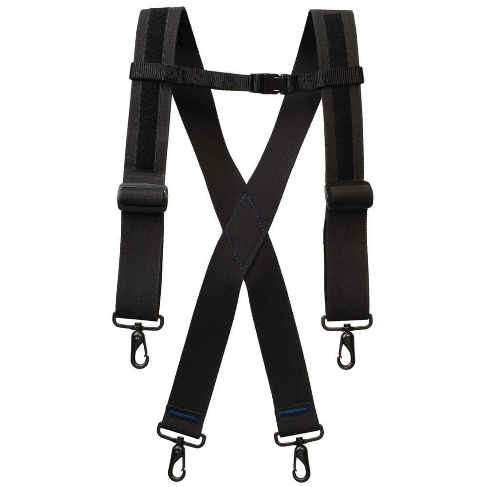 2 in.Suspenders Elastic Black Tool Belt Suspernders - Hercitys