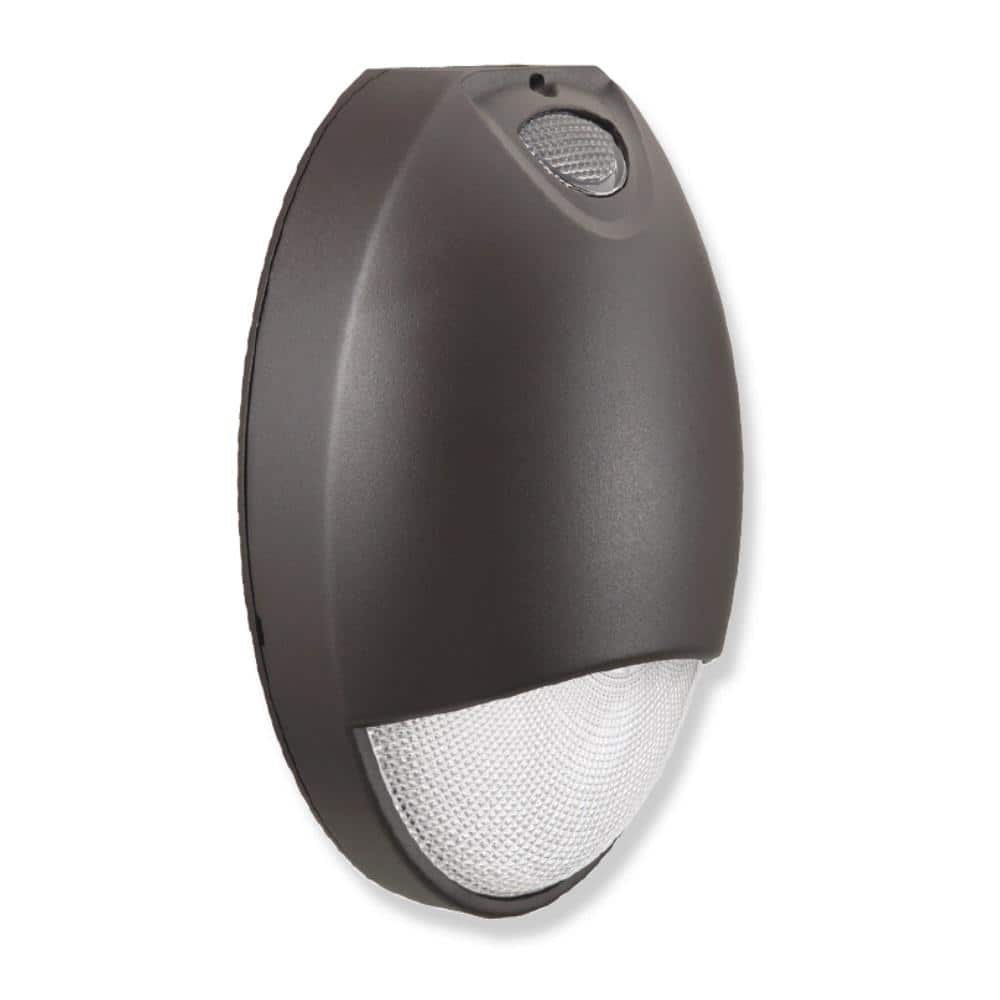 100- Watt Equivalent 1200 Lumens Integrated LED Bronze Dusk to Dawn Wall Pack Light w/Battery Backup Daylight 5000K - Hercitys