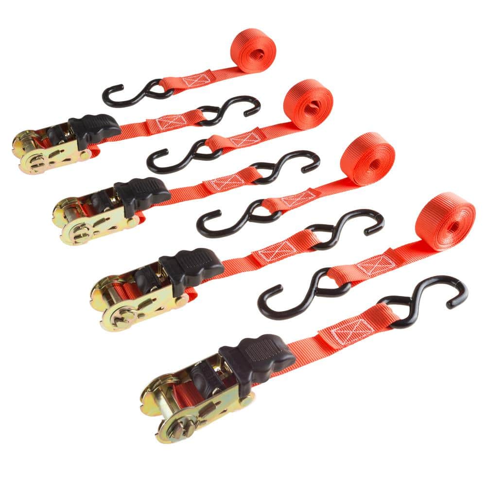 10 ft. x 6 in. Ratchet Tie Down Straps (4-Pack) - Hercitys