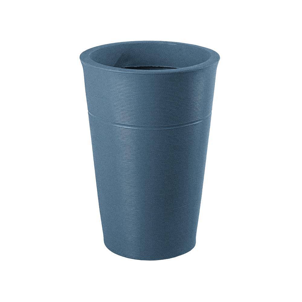 17 in. Gramado Jeans Round Plastic Planter for Indoor & Outdoor (17 in. D x 25.5 in. H) - Hercitys
