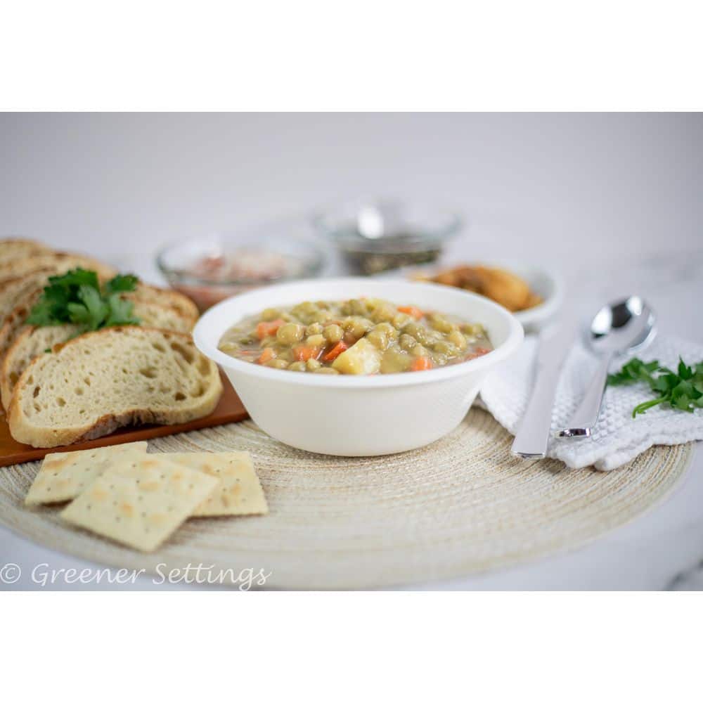 100% Compostable 18 oz. Unbleached Disposable Paper Bowls 150-Pack - Hercitys