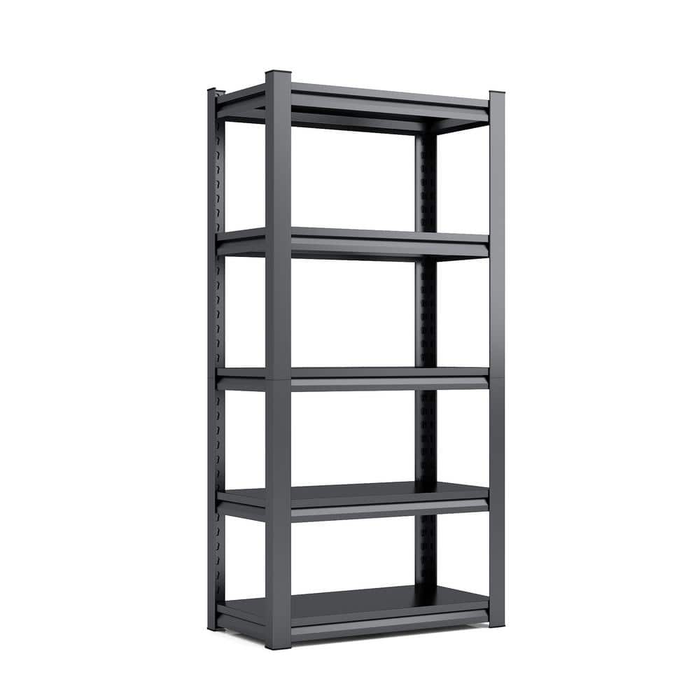5-Tier Metal  Adjustable Garage Shelves Garage Storage Shelving Unit in Gray (15.7 in. W x 63 in. H x 31.5 in. D) - Hercitys