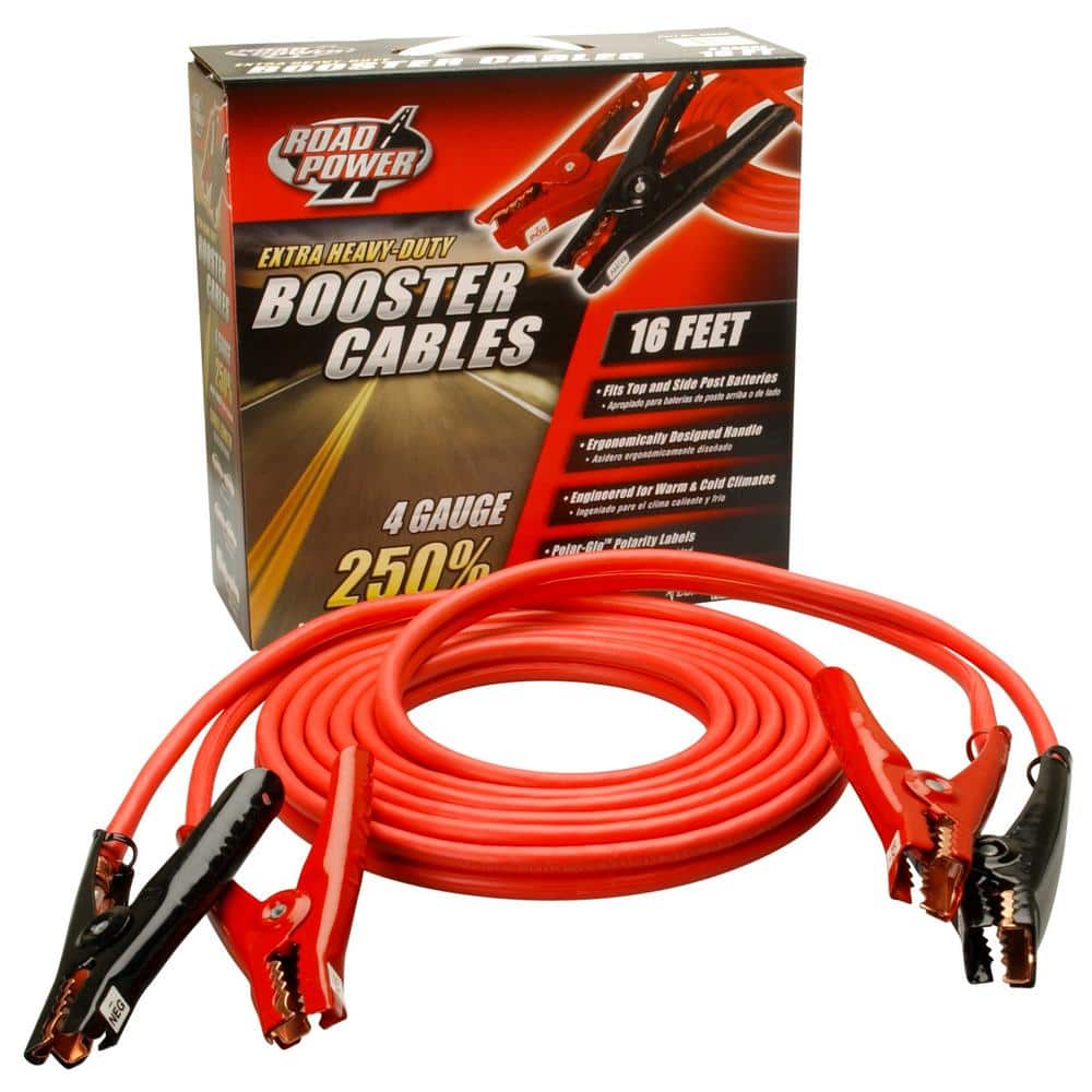 16 ft. 4-Gauge 400 Amp Red Booster Cables - Hercitys