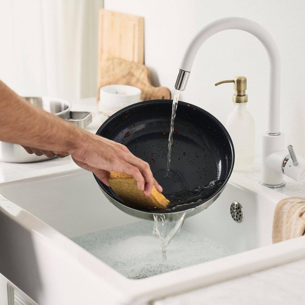 11 in. Grey Stainless Steel Ceramic Coated Nonstick Frying Pan - Hercitys