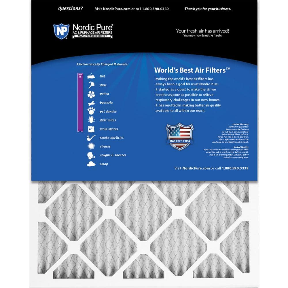 16 in. x 25 in. x 1 in. Dust Reduction Pleated MERV 8 Air Filter (6-Pack) - Hercitys