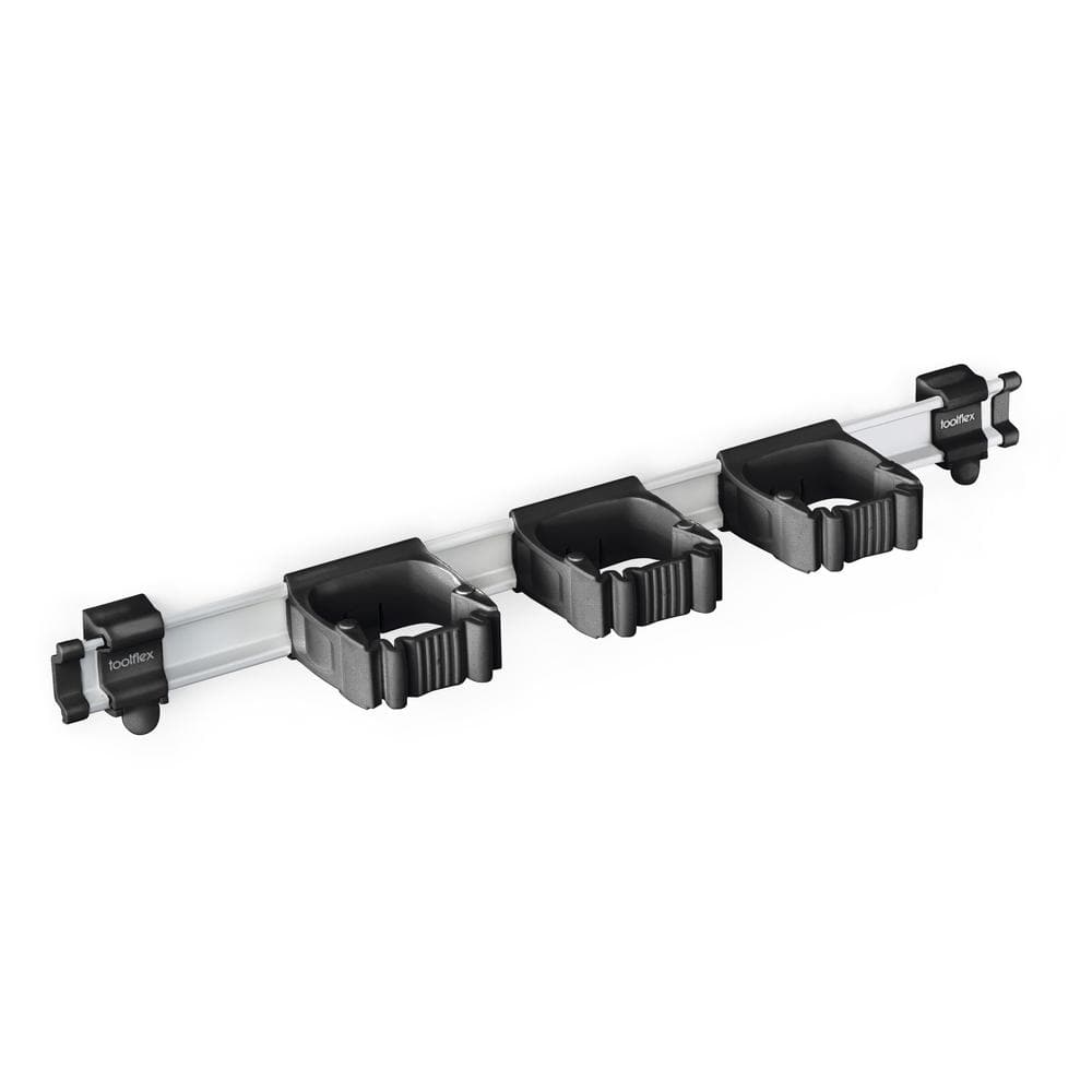 21.5 in. Universal Garage Storage Rail System with 3 Black One-Size-Fits-All Holders - Hercitys