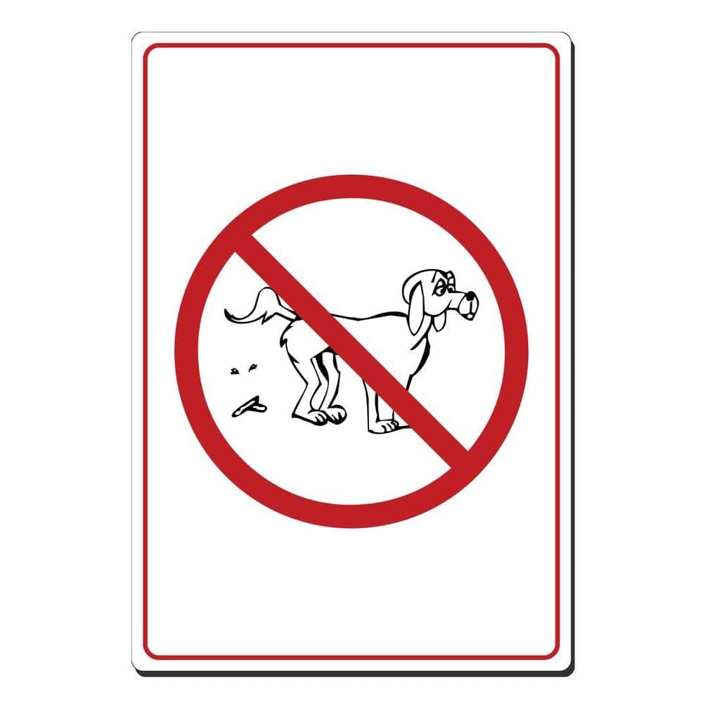 10 in. x 14 in. No Dog Poop Picture Only Sign Printed on More Durable, Thicker, Longer Lasting Styrene Plastic - Hercitys
