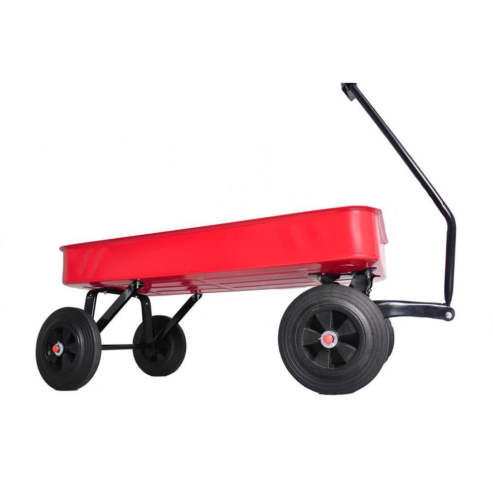 1.2 cu. ft. Steel Garden Cart Cargo Wagon in Red - Hercitys
