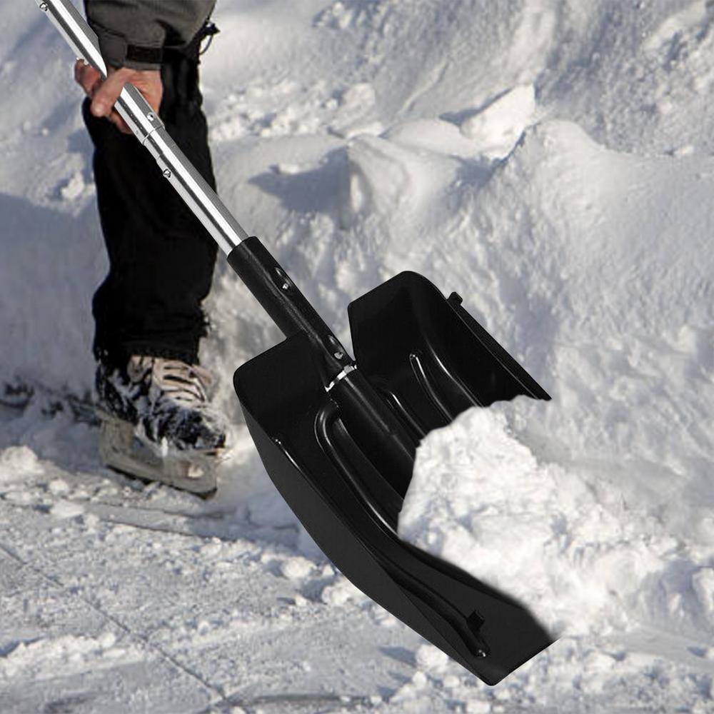 35 in. Aluminum Handle Plastic Snow Shovel with Ice Scraper And Snow Brush - Hercitys
