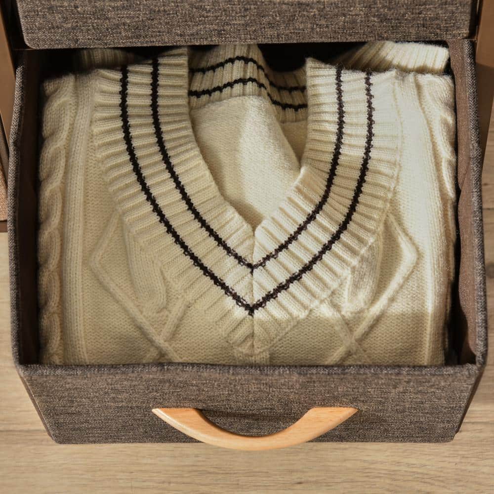 34.5 in. x 11.5 in. x 22.75 in. 5-Drawer Dresser, Fabric Chest of Drawers, 2-Tier Storage Organizer for Bedroom, Brown - Hercitys