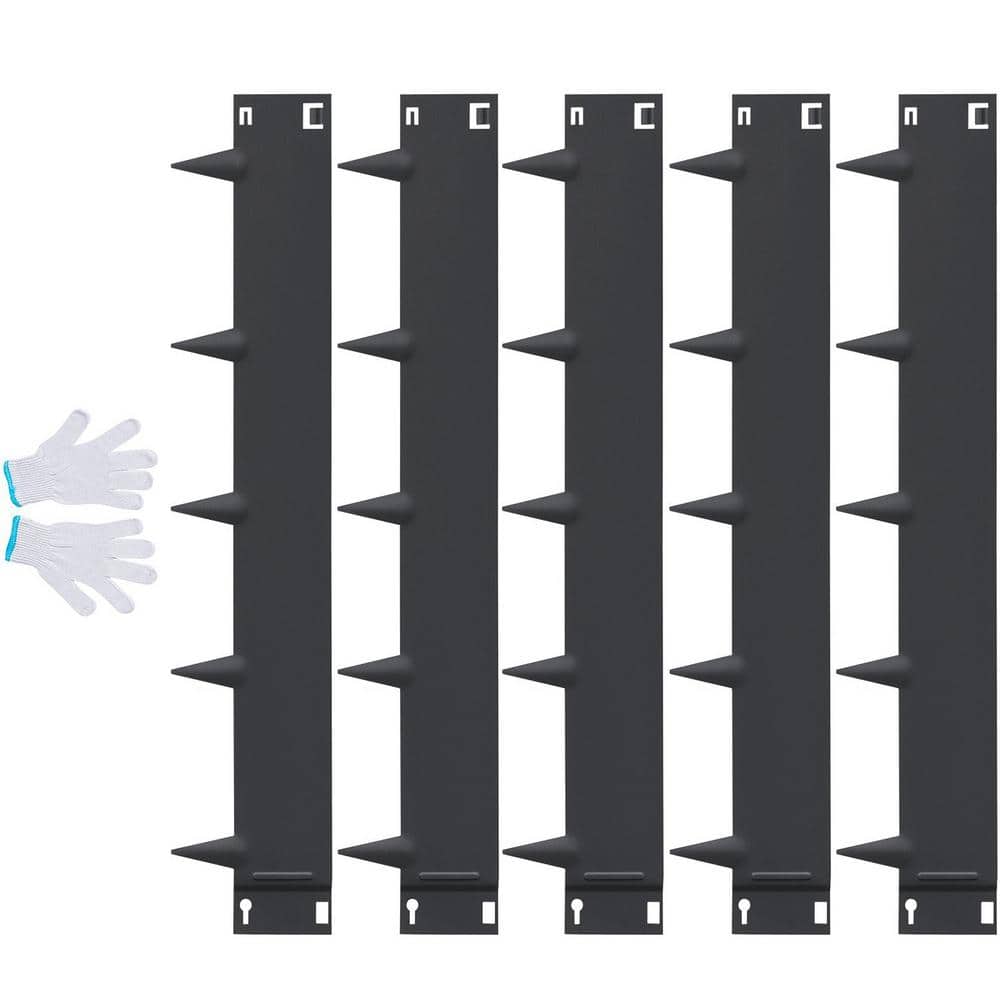 39 in. L x 3 in. W Black Steel Strips 5-Pack Landscape Edging Borders Hammer-in Edging Border 3.15 in. Spike Height - Hercitys