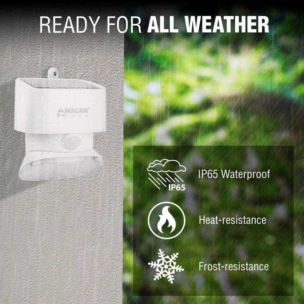 20-Watt Equivalent 2000 Lumens Solar Integrated LED Powered White Wall Light - Hercitys