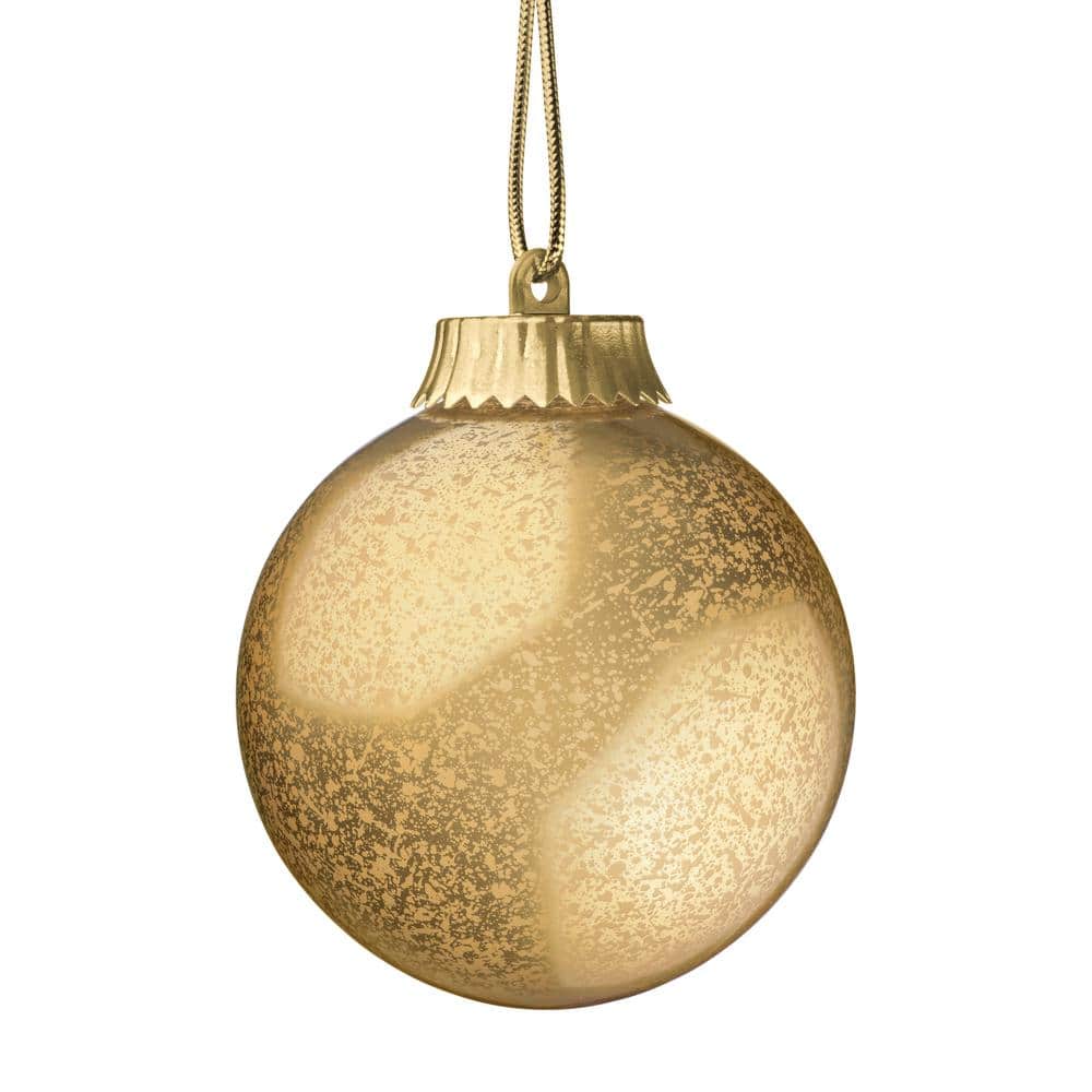 5 in. Gold LED Outdoor Hanging Globe Ornament - Hercitys