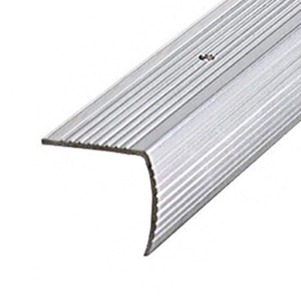 1-1/8″X1-1/8″X 72″ SILVER ALUMINUM STAIR EDGING W/SCREW NAILS - Hercitys