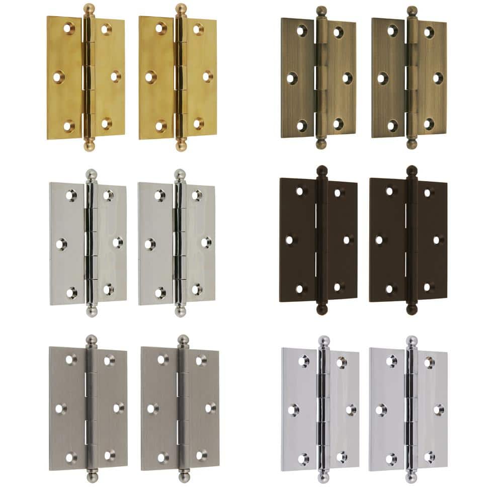 2-1/2 in. x 2 in. Polished Brass Soild Extruded Brass Loose Pin Mortise Cabinet Hinge (1-Pair) - Hercitys