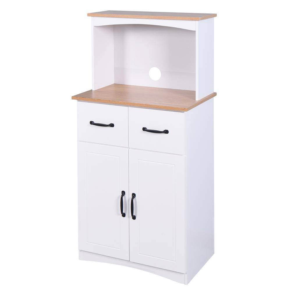 23.62 in. W x 15.75 in. D x 49.41 in. H White Wood Pantry Organizer Cabinet with Storage Drawer - Hercitys