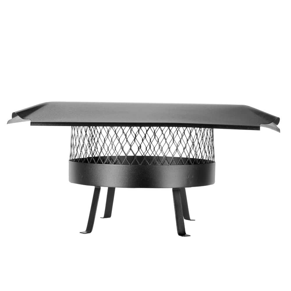 16 in. Round California Oregon Slip-In Single Flue Chimney Cap in Black Galvanized Steel - Hercitys