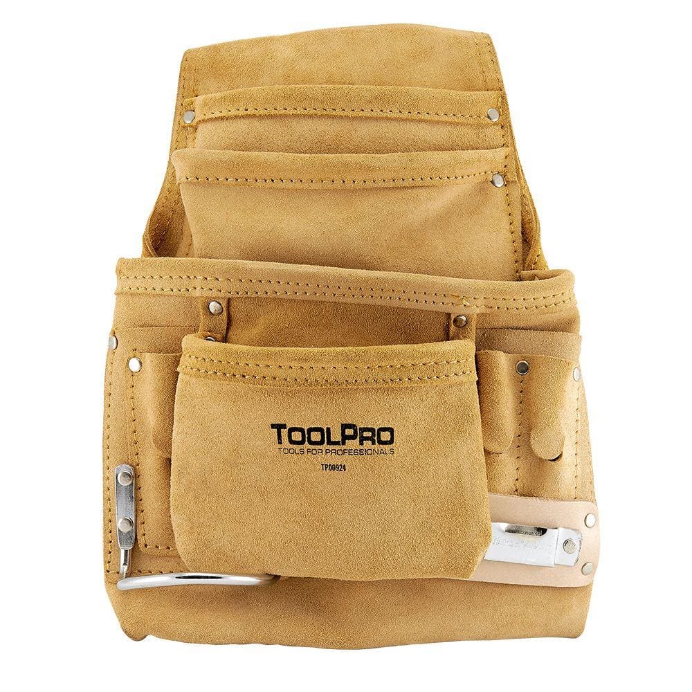 10-Pocket Suede Leather Nail and Tool Pouch - Hercitys