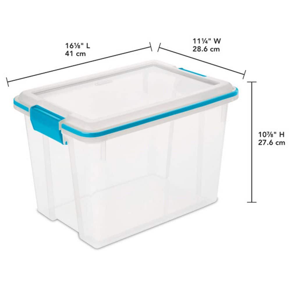 20 Qt. Gasket Box with Clear Base and Lid (6-Pack) - Hercitys