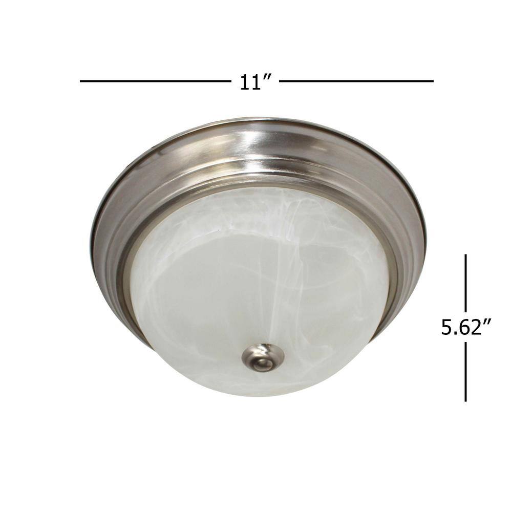 11 in. 1-Light Brushed Nickel LED Flush Mount - Hercitys