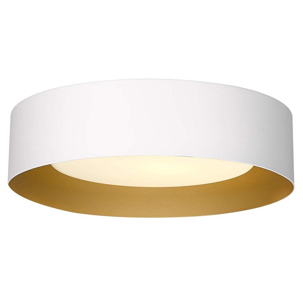 13.8 in. 1-Light Living Room Hallway Bedroom White Flush Mount Ceiling Light Fixture - Hercitys