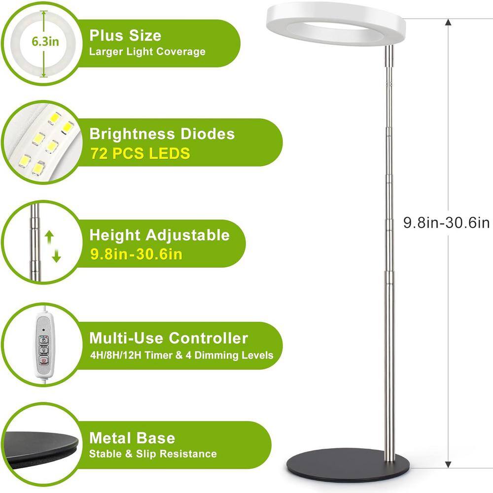 100-Watt Specialty Code Grow LED Light Bulb White Full Spectrum Desk Growth Lamp w/ Automatic Timer 4H/8H/12H, 72-Pack - Hercitys