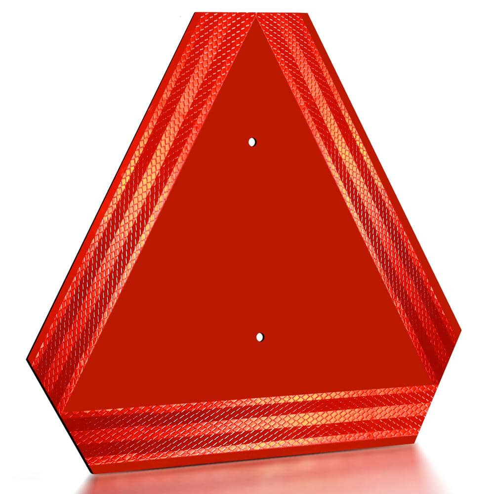 14 in. x 16 in. Aluminum Slow Moving Vehicle Sign – Highly Visible Triangle Safety Sign with Reflective Film - Hercitys