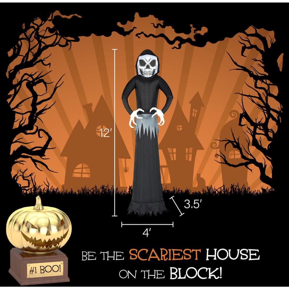 12 ft. Ghost Halloween Inflatable with Lights - Hercitys