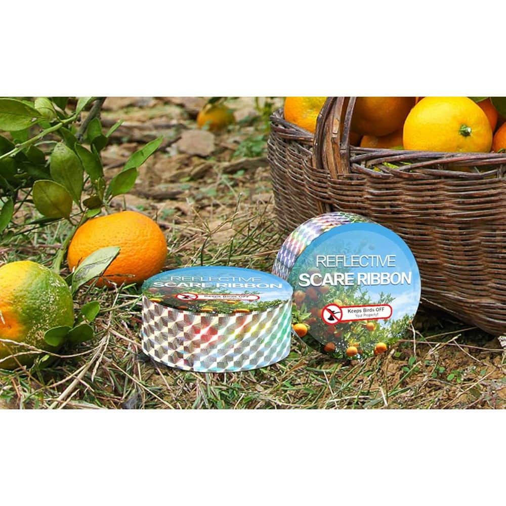 524 ft. x 1 in. Bird Scare Double Side Tape Ribbon, Keep Birds Away Reflective Tape for Geese, Pigeon, Duck, Woodpecker - Hercitys