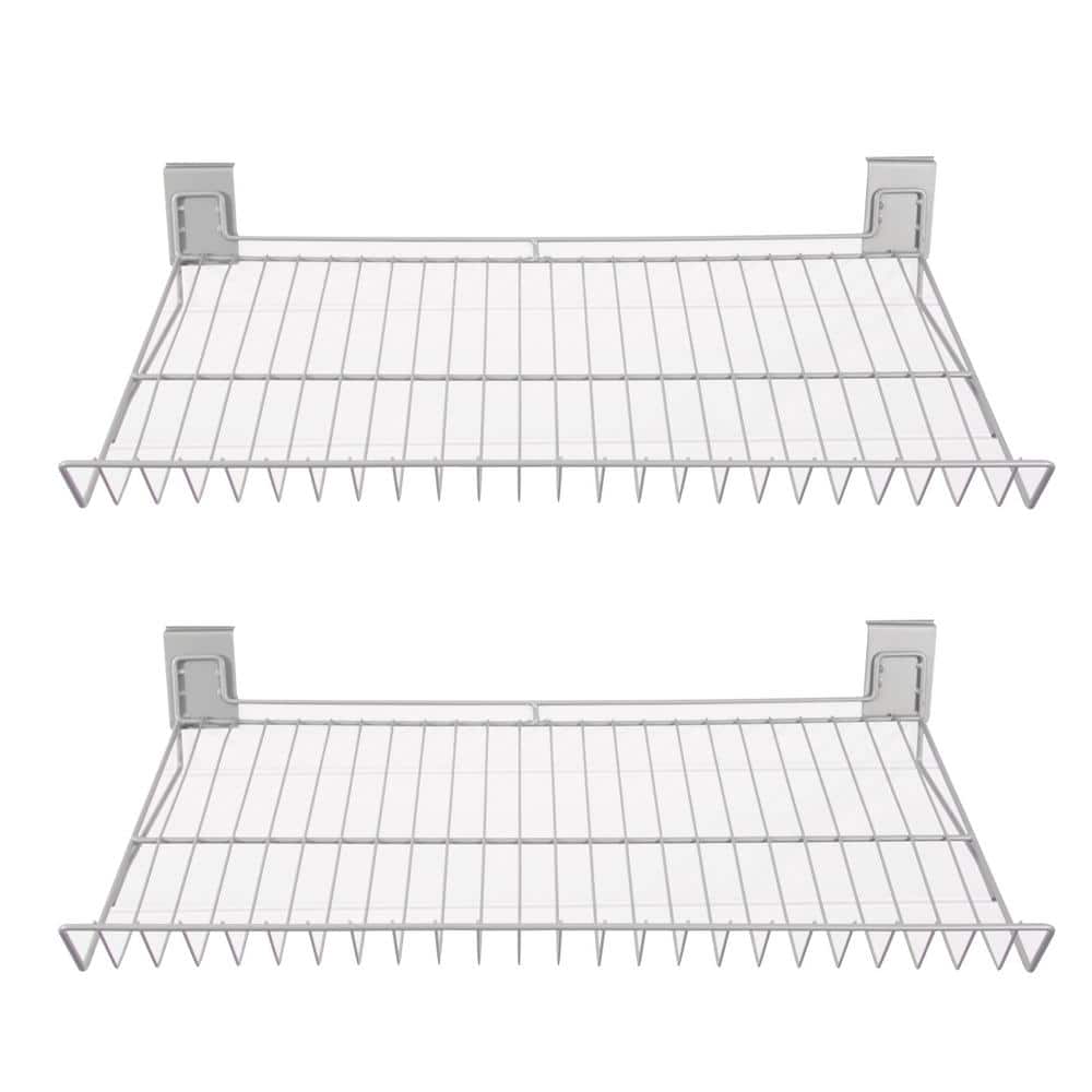 30 in. L x 13.5 in. W Slatwall Steel Wire Shoe Rack (2-Pack) - Hercitys