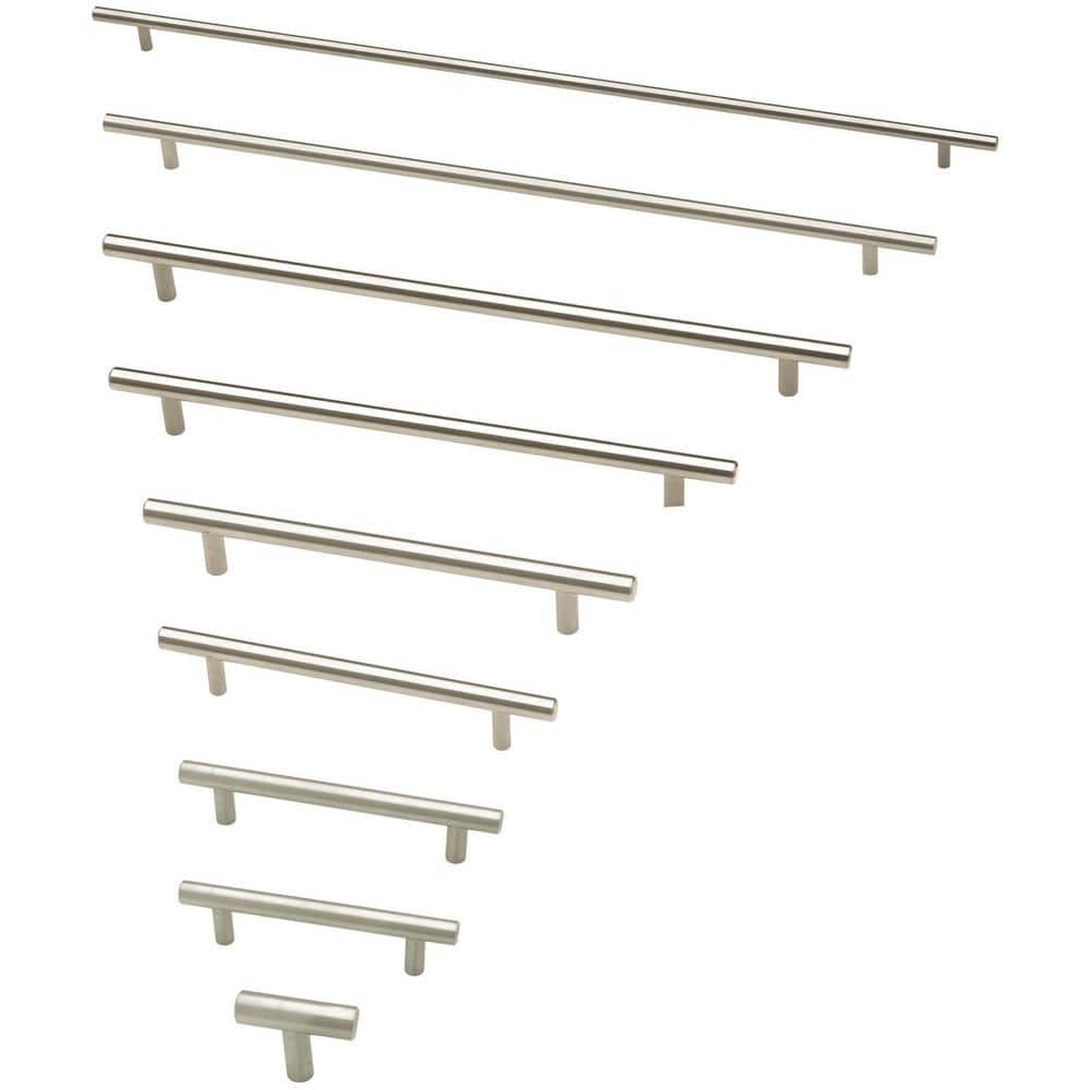 10-Pack Simple Bar 3-3/4 in. (96 mm) Modern Cabinet Drawer Pulls in Stainless Steel - Hercitys