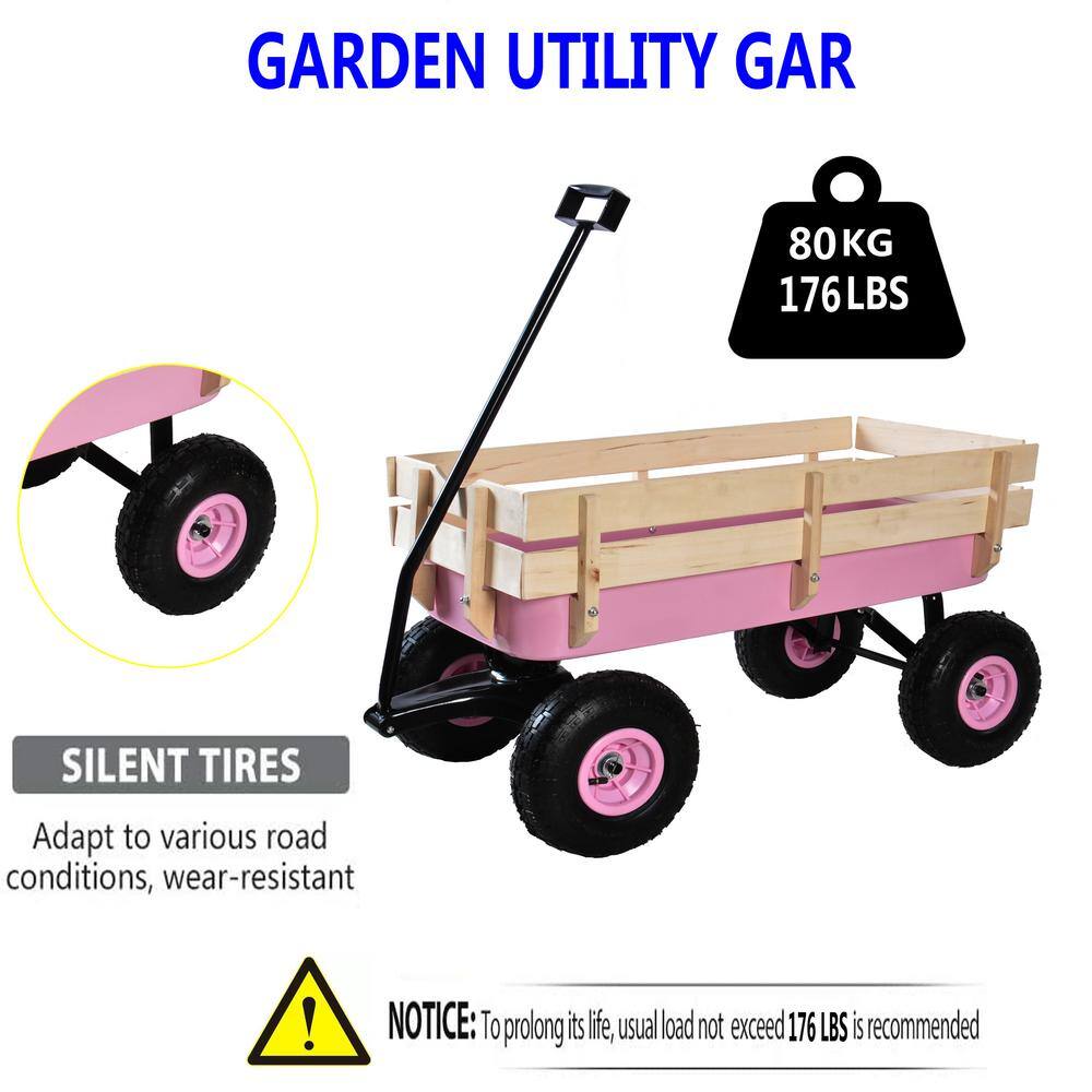 1.5 cu. ft. Steel Garden Cart, Black and Pink - Hercitys