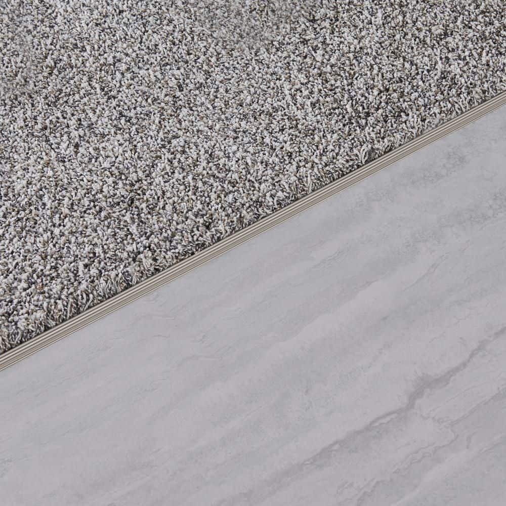 1.38 in. x 96 in. Pewter Fluted Aluminum Carpet Gripper with Teeth - Hercitys