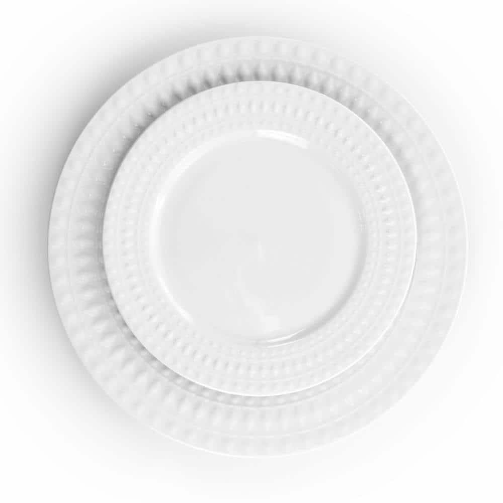 16-Piece Cara White Porcelain Dinnerware Set (Service for 4) - Hercitys