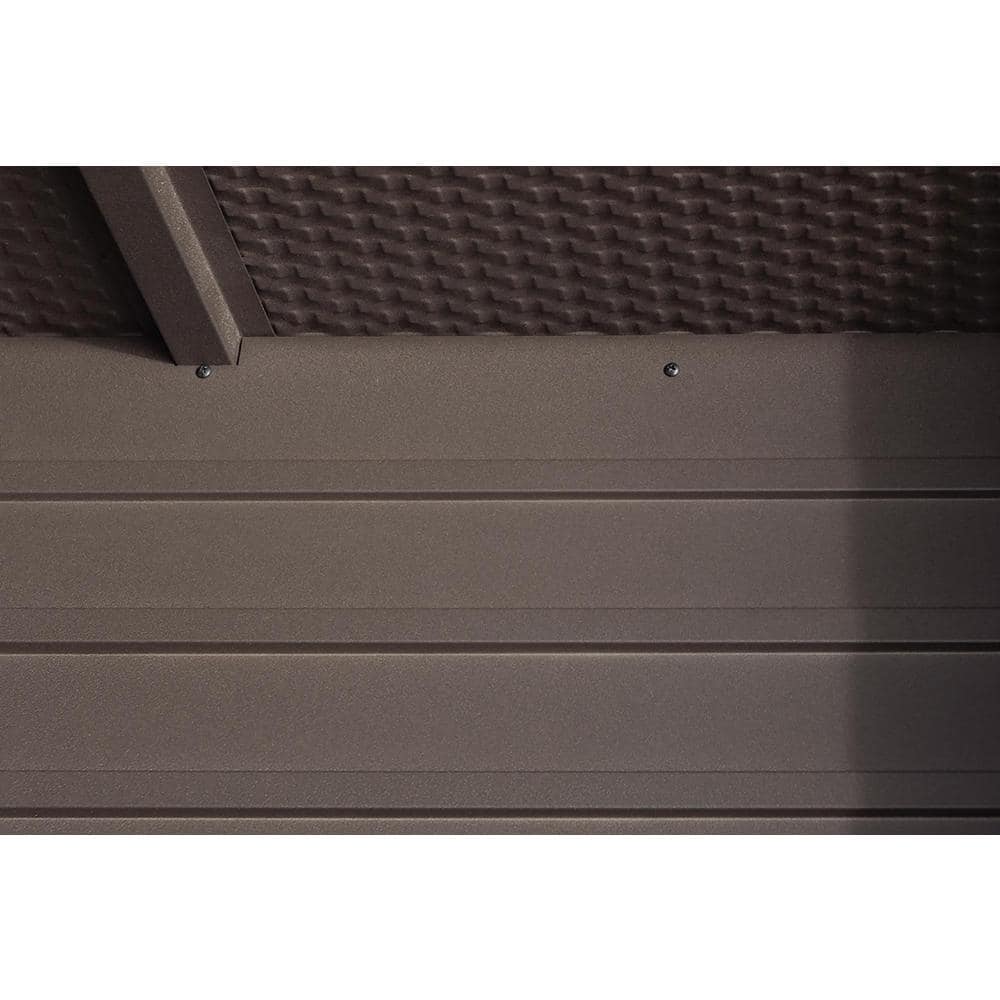 4 ft. D x 2 ft. W x 2 ft. H 134-Gal. HDG Steel Spacemaker Deck Box in Espresso with Corrugated Floor and Pneumatic Lift - Hercitys