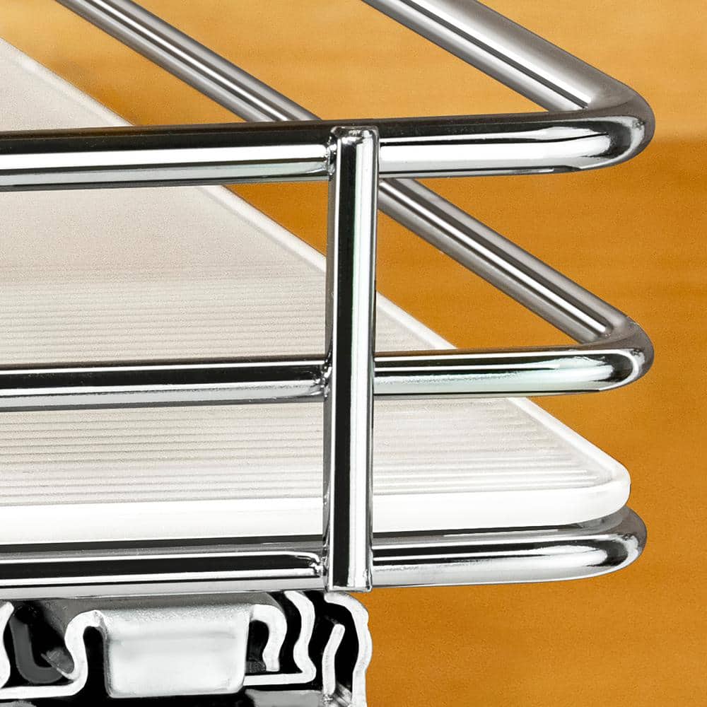 10-1/4 in. Wide Silver Chrome Slide Out Spice Rack Pull Out Cabinet Organizer - Hercitys