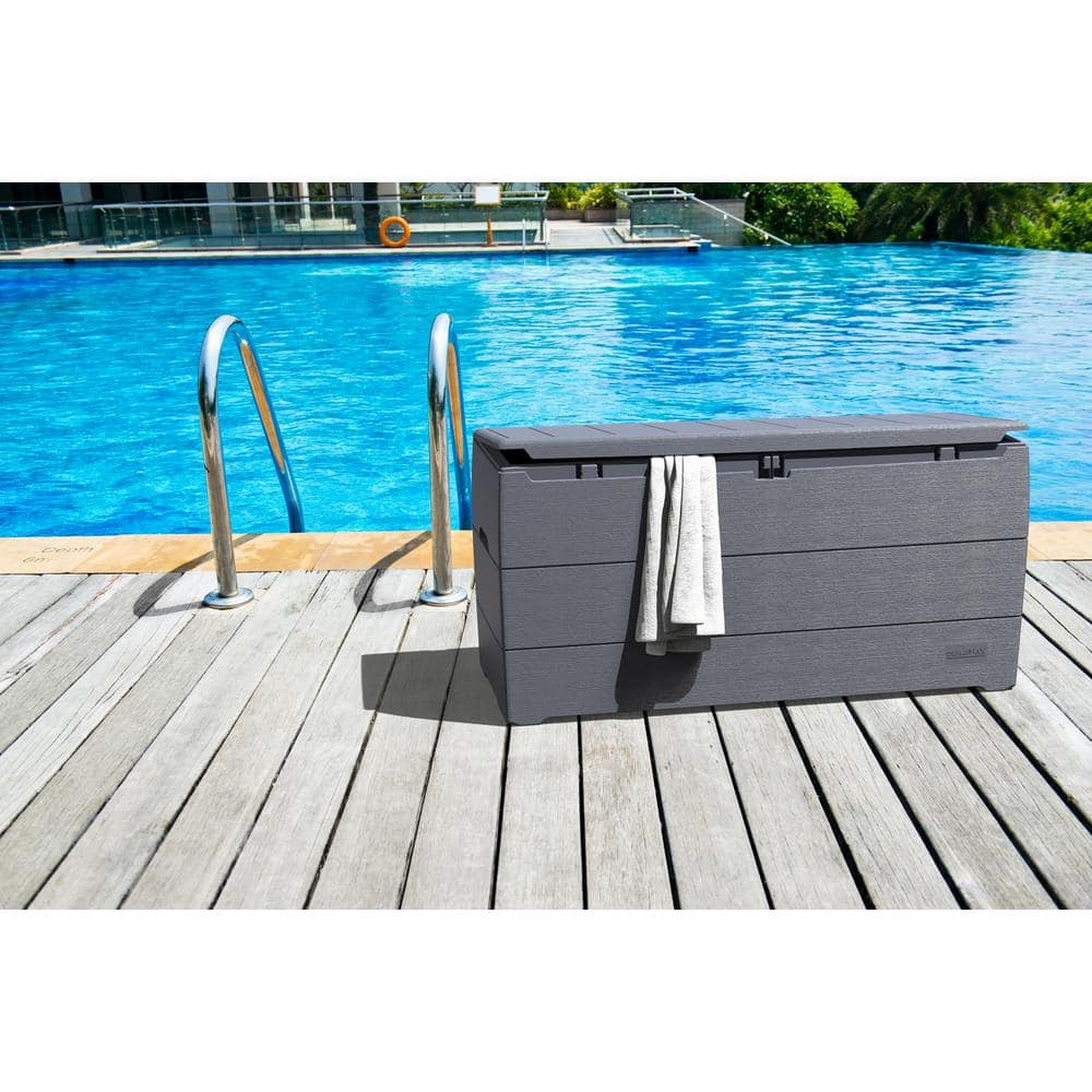 110 Gal. Cedar Grain Deck Box Gray - Hercitys