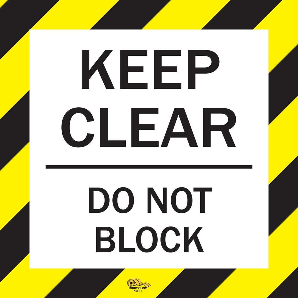 24 in. Keep Clear Do Not Block Floor Sign - Hercitys