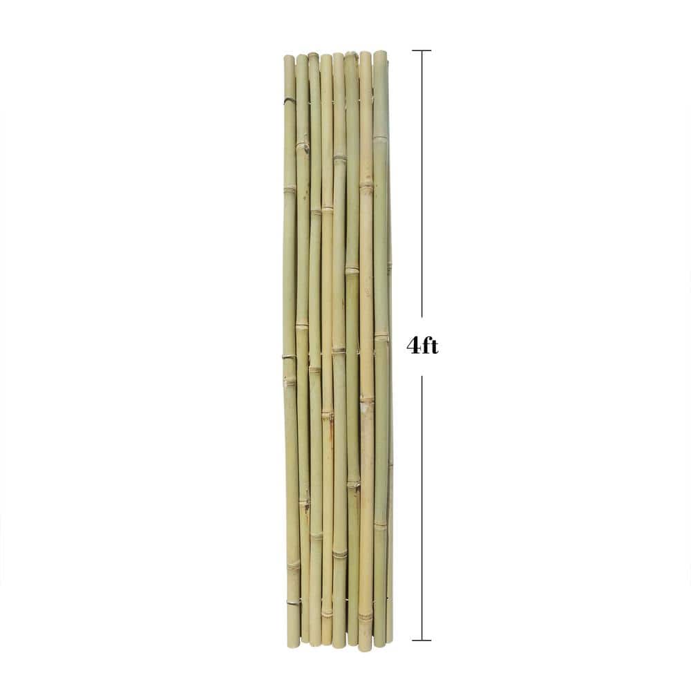 0.75 in. D x 4 ft. H x 8 ft.L Natural Bamboo Garden Fence With Hook Barrier Fence For Patio - Hercitys