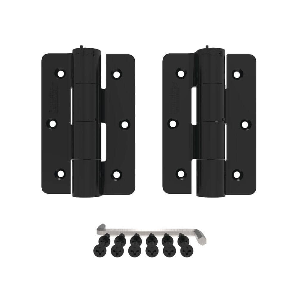 3.125 in. x 4.875 in. Aluminum Black Standard Butterfly Hinge (2-Pack) - Hercitys