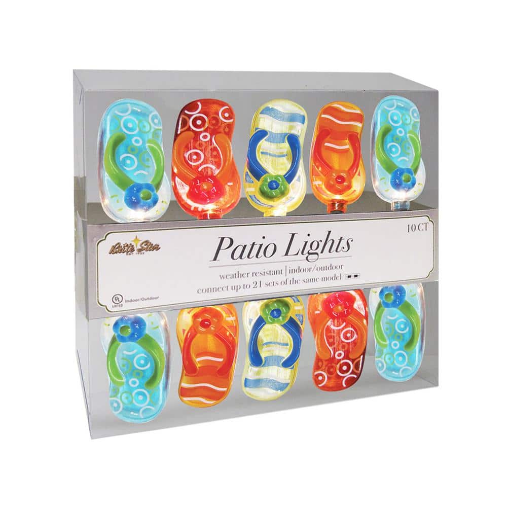 11.25 ft. 10-Count Summer Beach Sandals Multi Lights - Hercitys